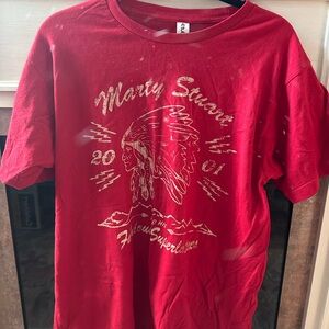Marty Stuart Stagecoach Red Graphic Tee with Native Design
